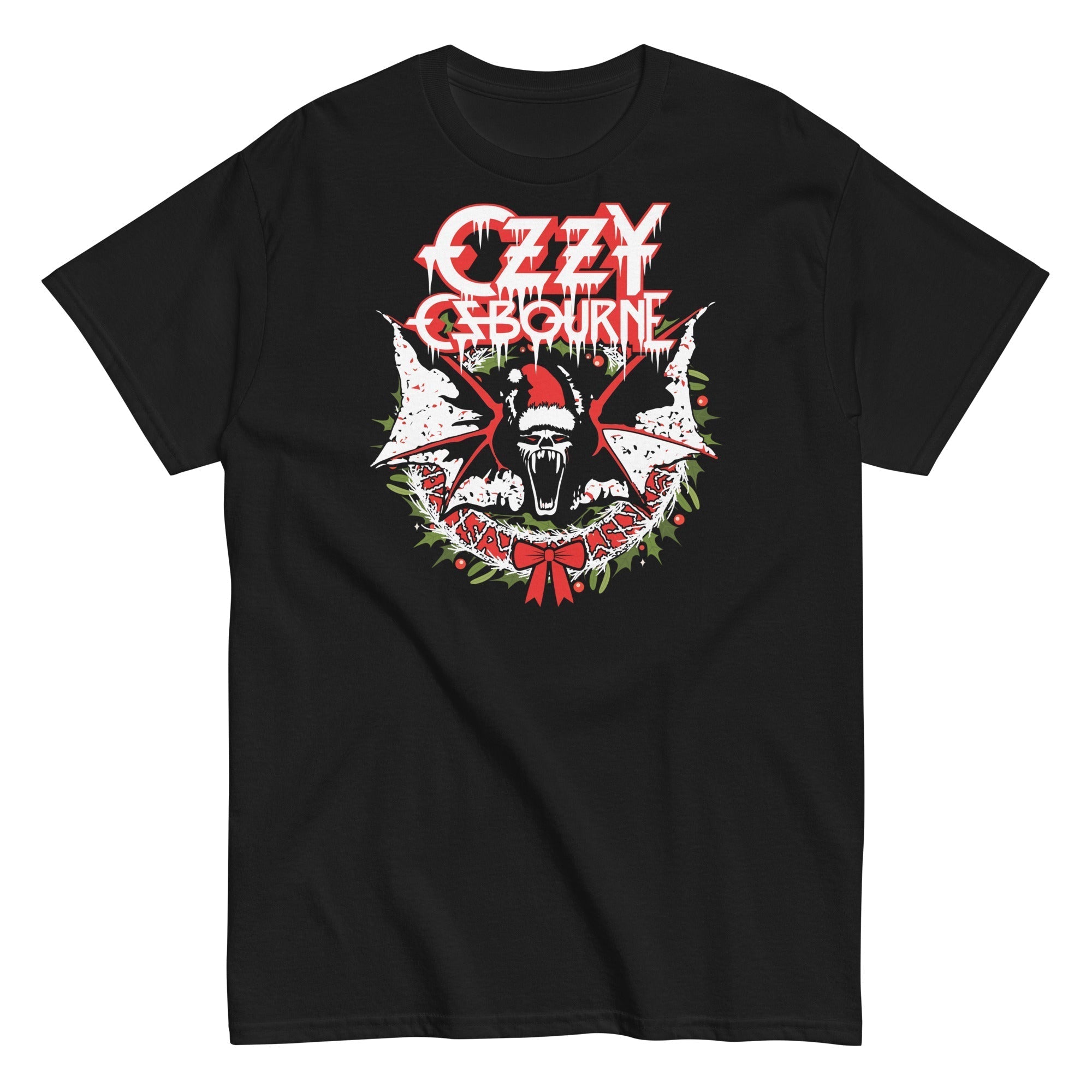 MerchMoment Ozzy Osbourne - Christmas T-Shirt Black