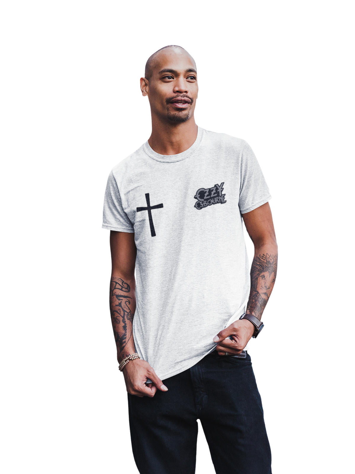 MerchMoment Ozzy Osbourne - Cross Logo T-Shirt White