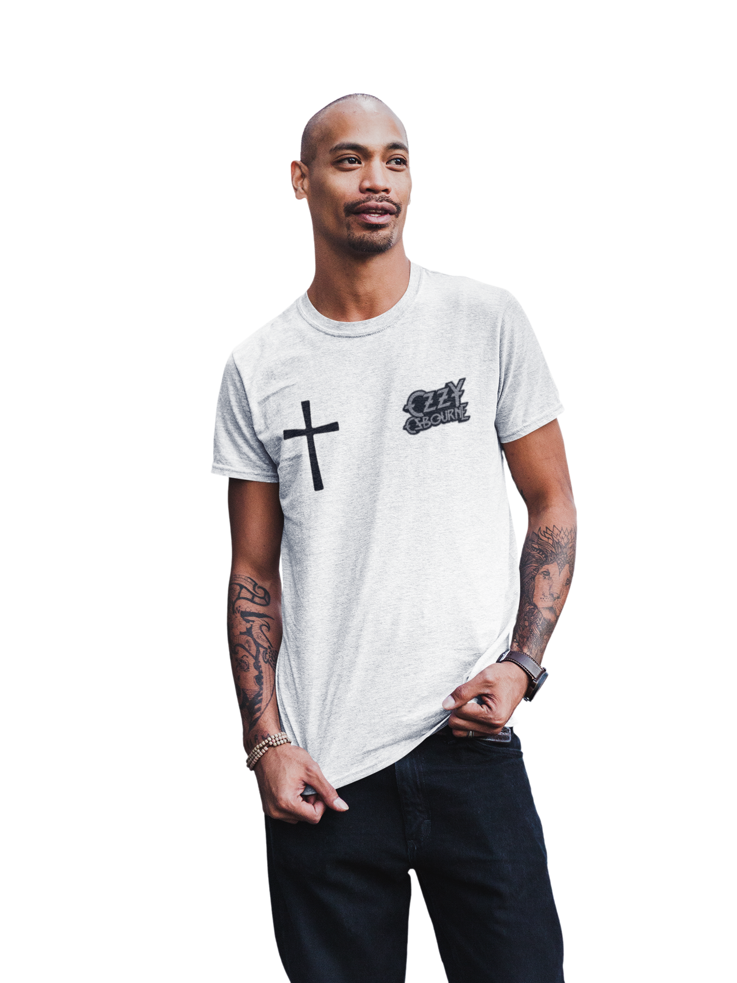 MerchMoment Ozzy Osbourne - Cross Logo T-Shirt White