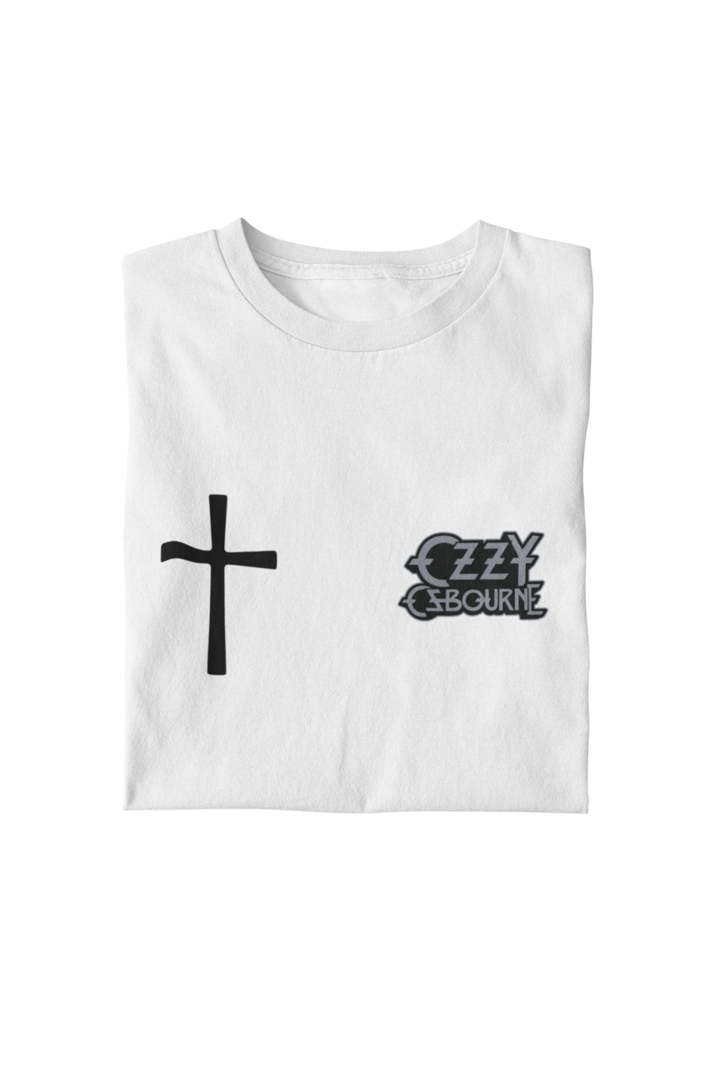 MerchMoment Ozzy Osbourne - Cross Logo T-Shirt White