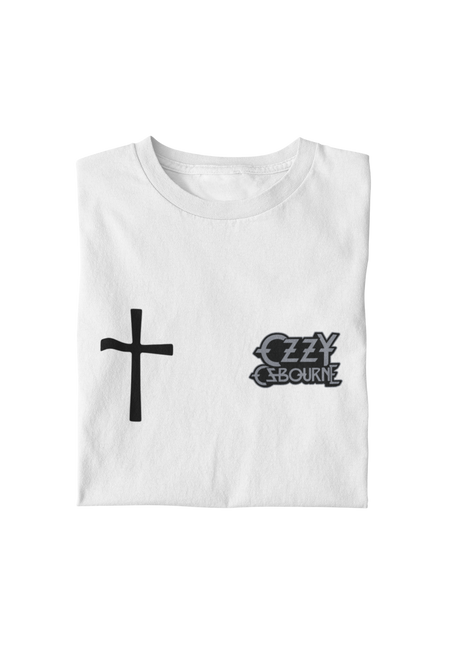 MerchMoment Ozzy Osbourne - Cross Logo T-Shirt White