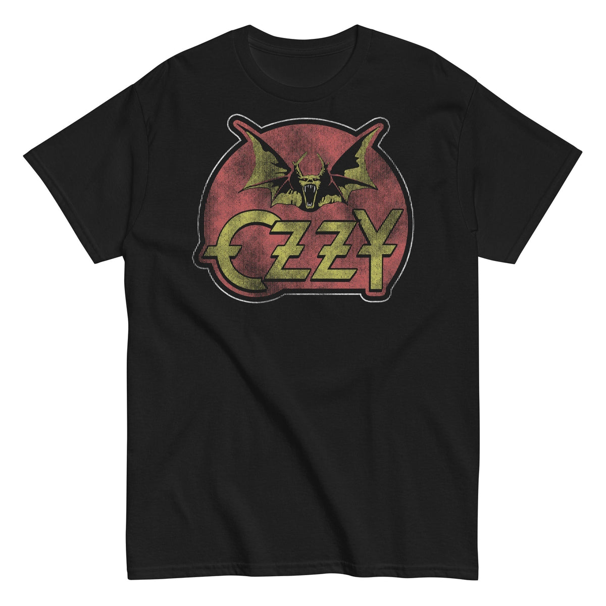 MerchMoment Ozzy Osbourne - Flaming Bat T-Shirt Black