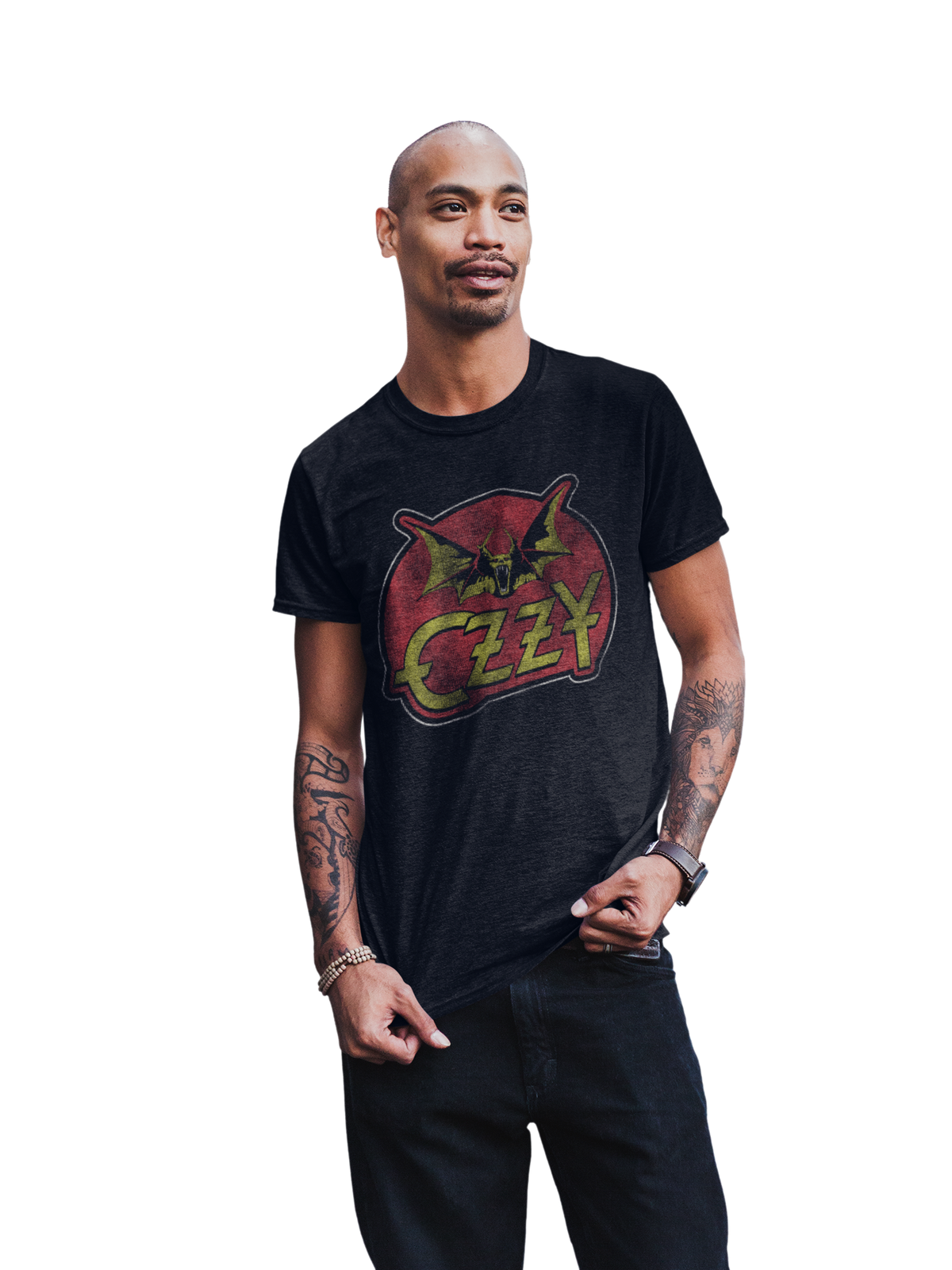 MerchMoment Ozzy Osbourne - Flaming Bat T-Shirt Black