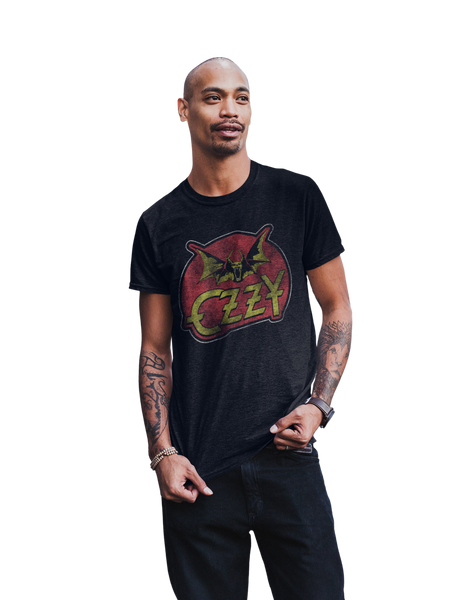 MerchMoment Ozzy Osbourne - Flaming Bat T-Shirt Black