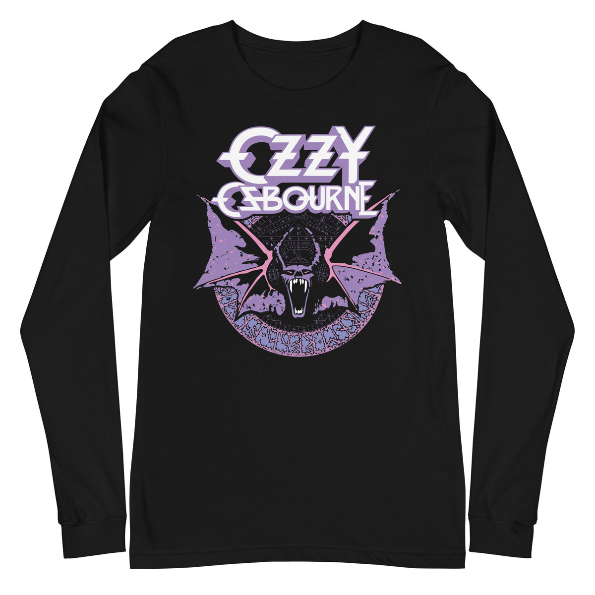 MerchMoment Ozzy Osbourne - Purple Bat Long Sleeve T-Shirt Black