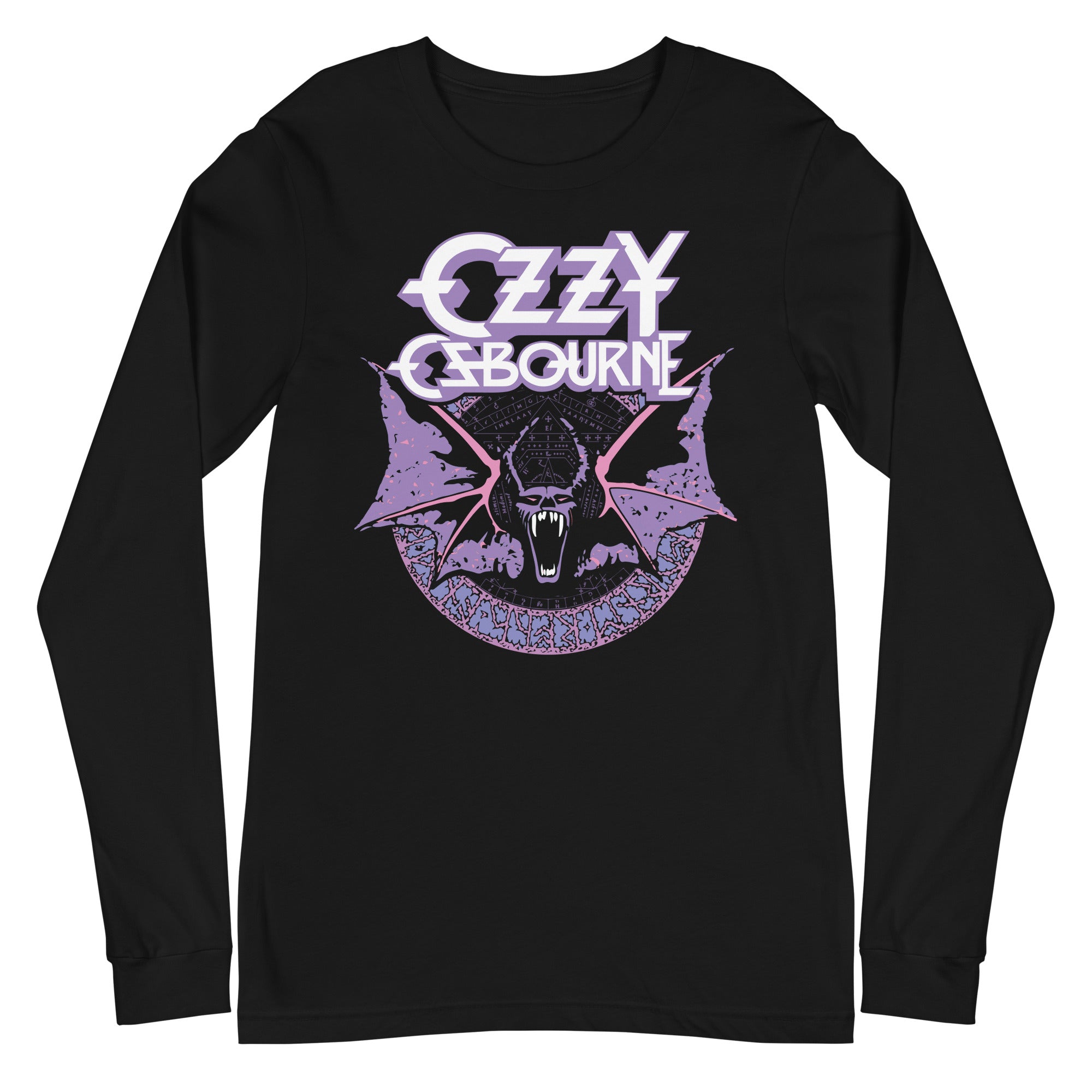 MerchMoment Ozzy Osbourne - Purple Bat Long Sleeve T-Shirt Black