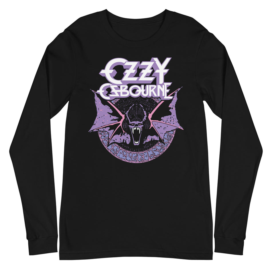 MerchMoment Ozzy Osbourne - Purple Bat Long Sleeve T-Shirt Black