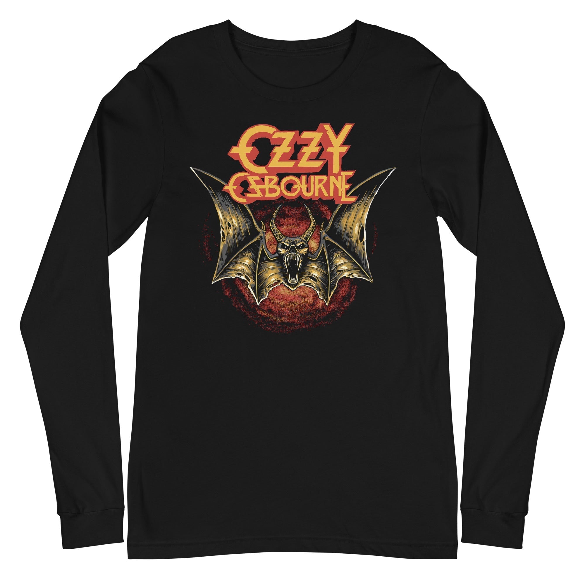 MerchMoment Ozzy Osbourne - Screaming Bat Long Sleeve T-Shirt Black