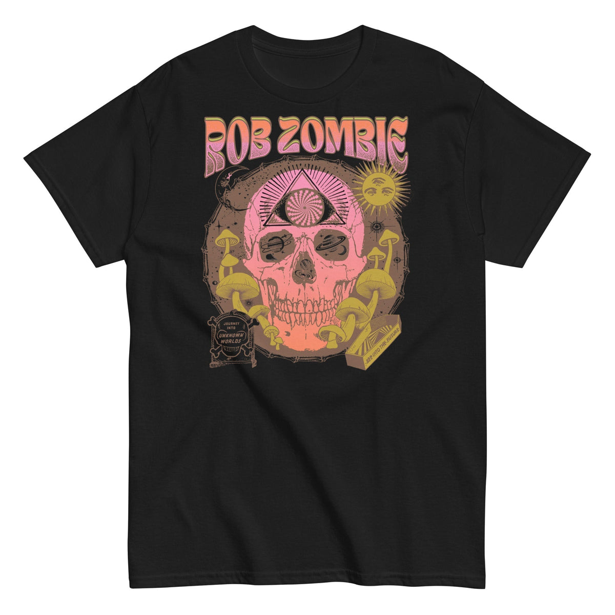 MerchMoment Rob Zombie - Hippie Skull T-Shirt Black