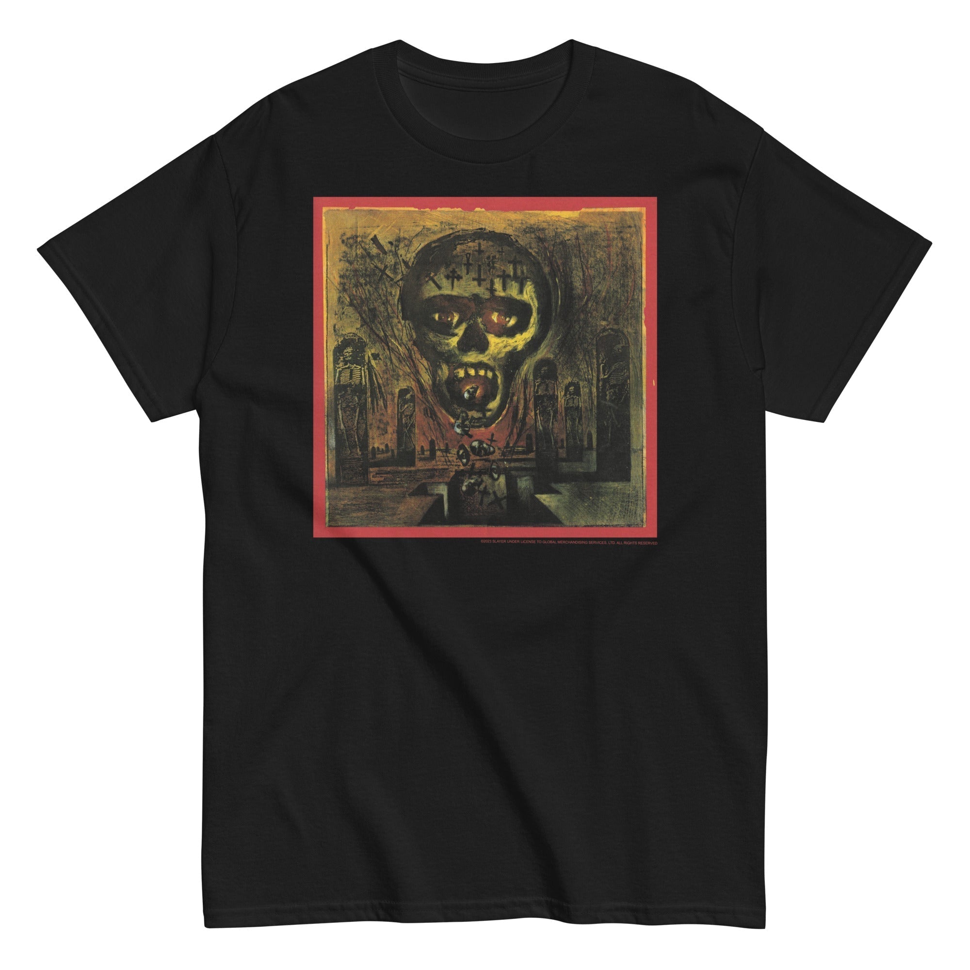 MerchMoment Slayer - Painted Skull T-Shirt Black