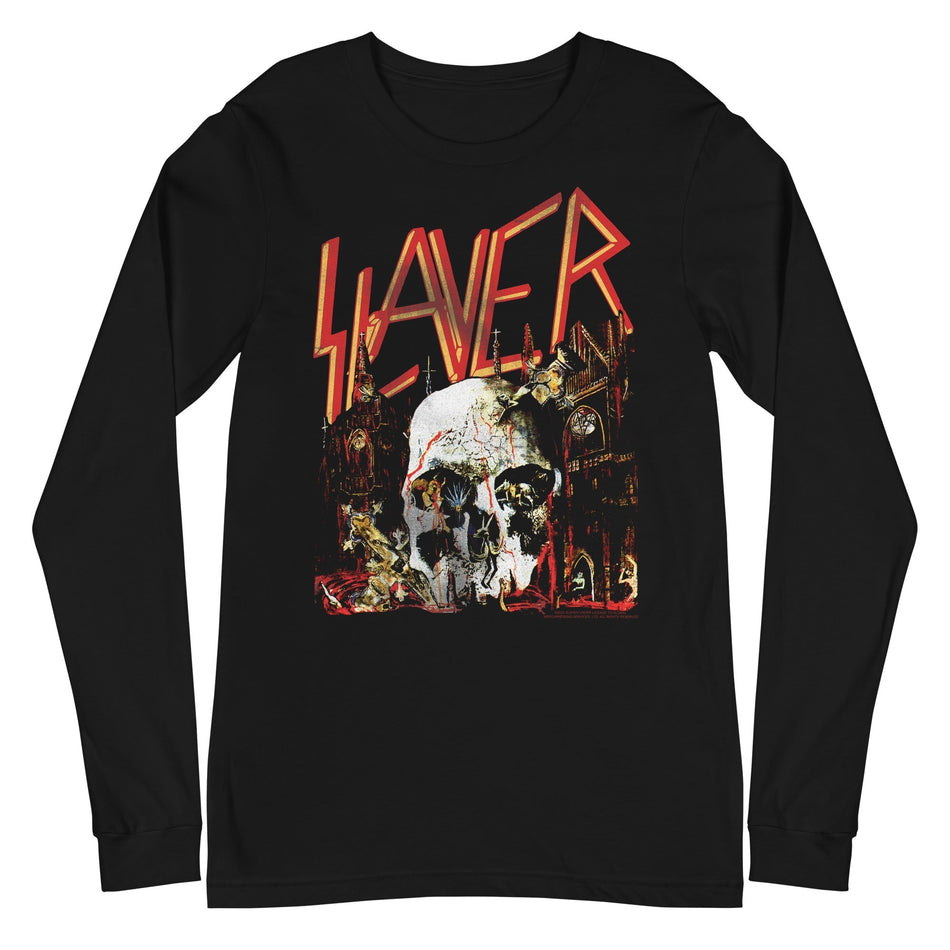 MerchMoment Slayer - South Skull Long Sleeve T-Shirt Black