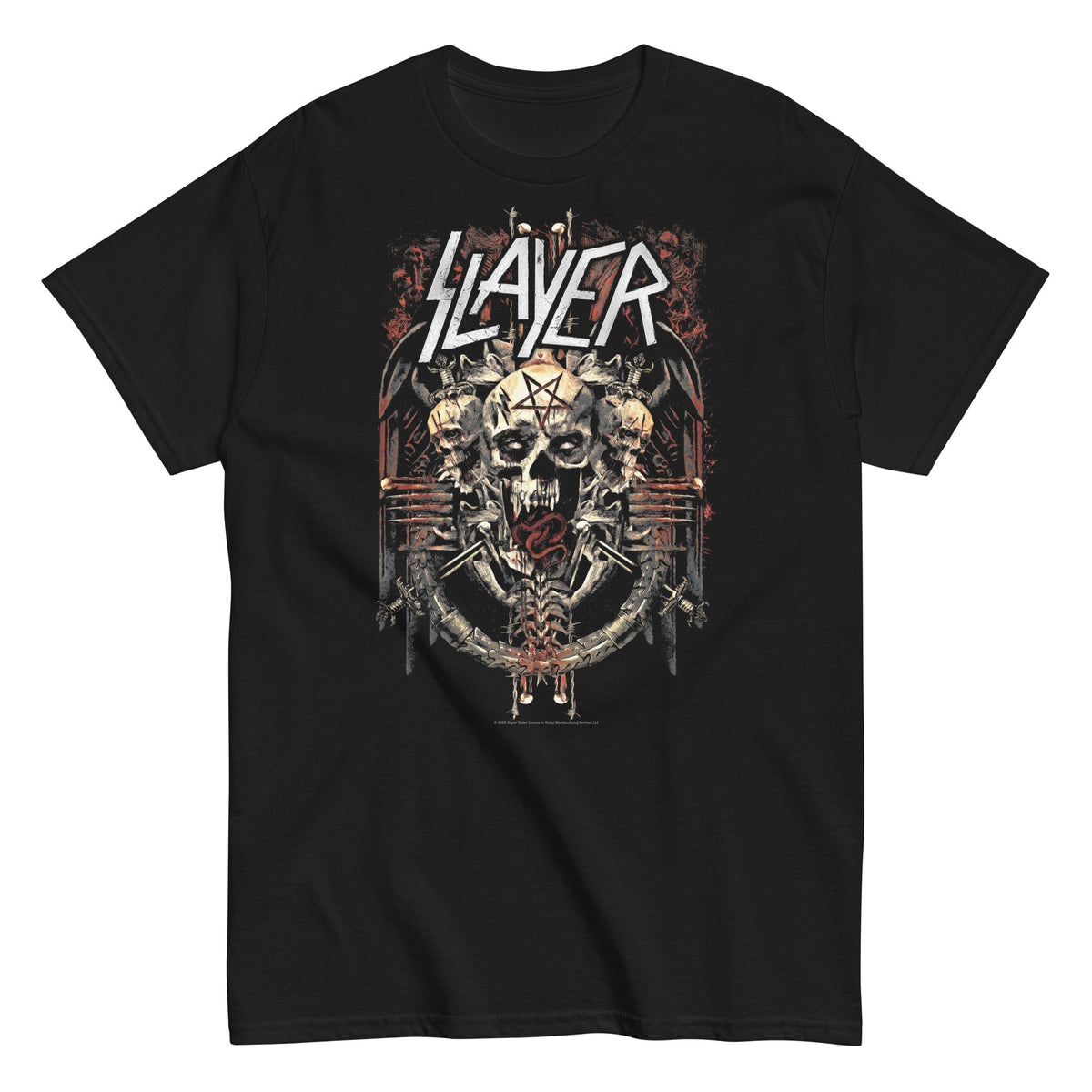 MerchMoment Slayer - Triple Skull T-Shirt Black