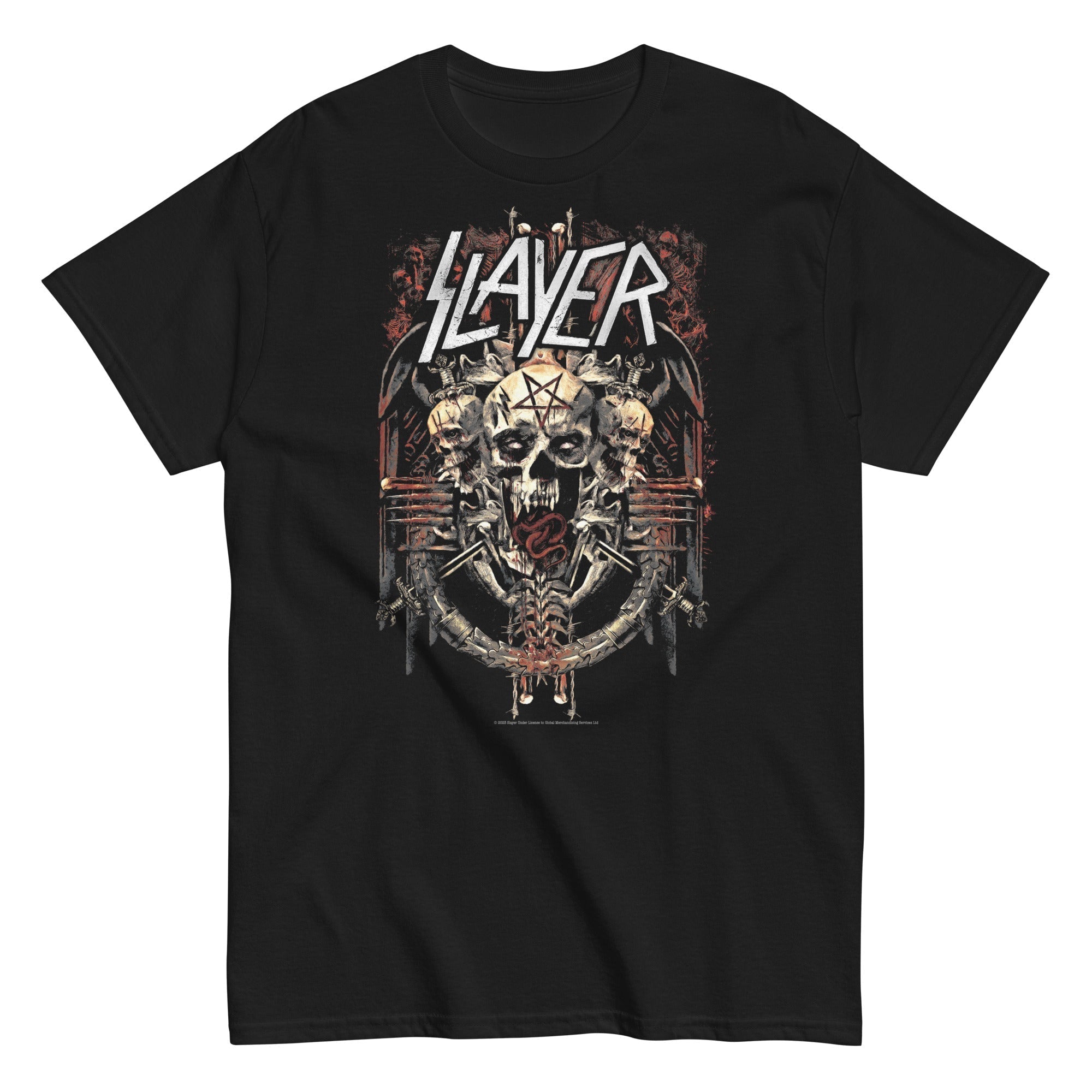 MerchMoment Slayer - Triple Skull T-Shirt Black