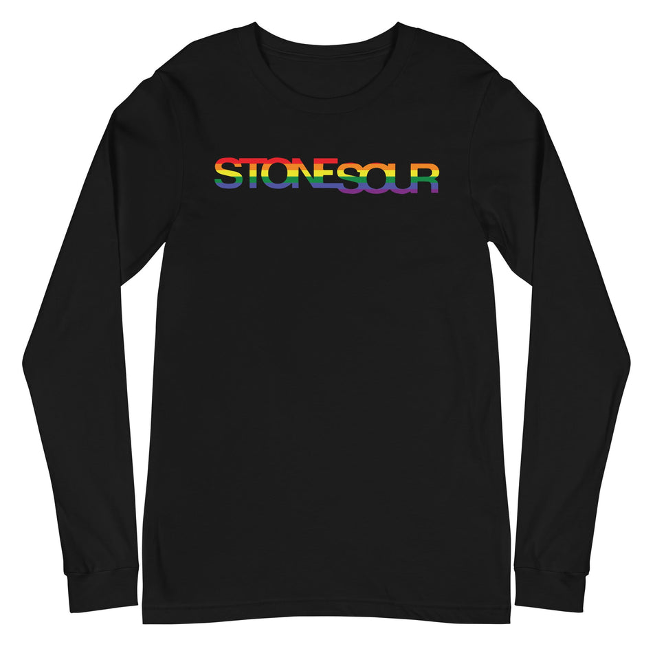 MerchMoment Stone Temple Pilots - StoneSour Rainbow Long Sleeve T-Shirt Black