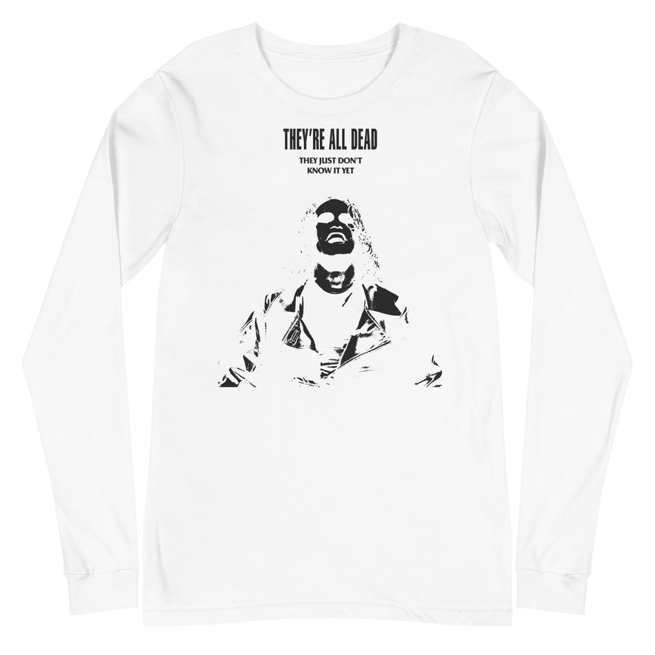 MerchMoment The Crow - Black Outline Long Sleeve T-Shirt White