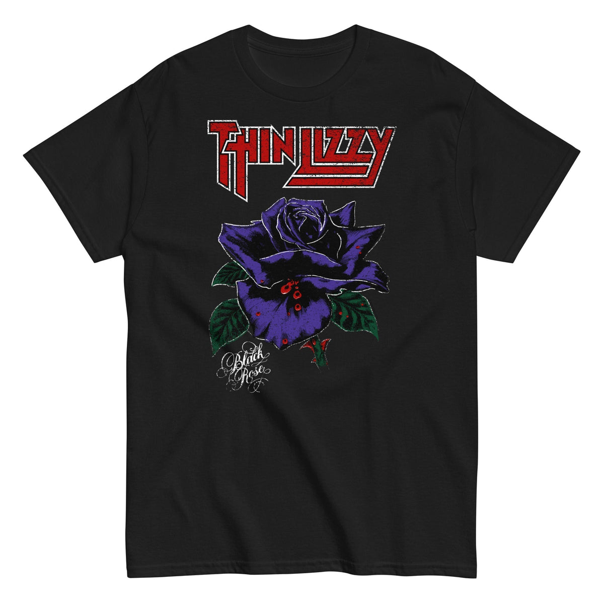 MerchMoment Thin Lizzy - Purple Rose T-Shirt Black