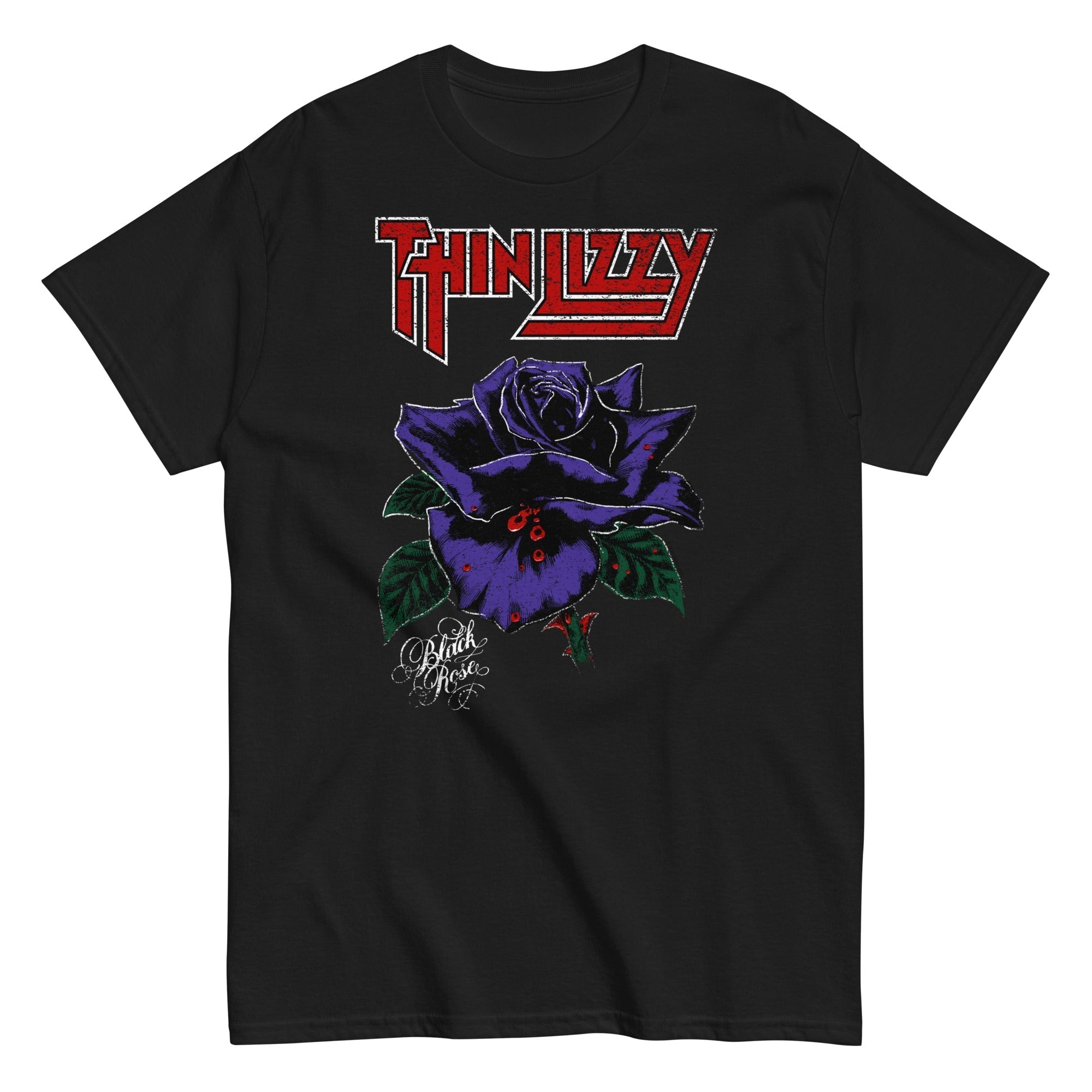MerchMoment Thin Lizzy - Purple Rose T-Shirt Black