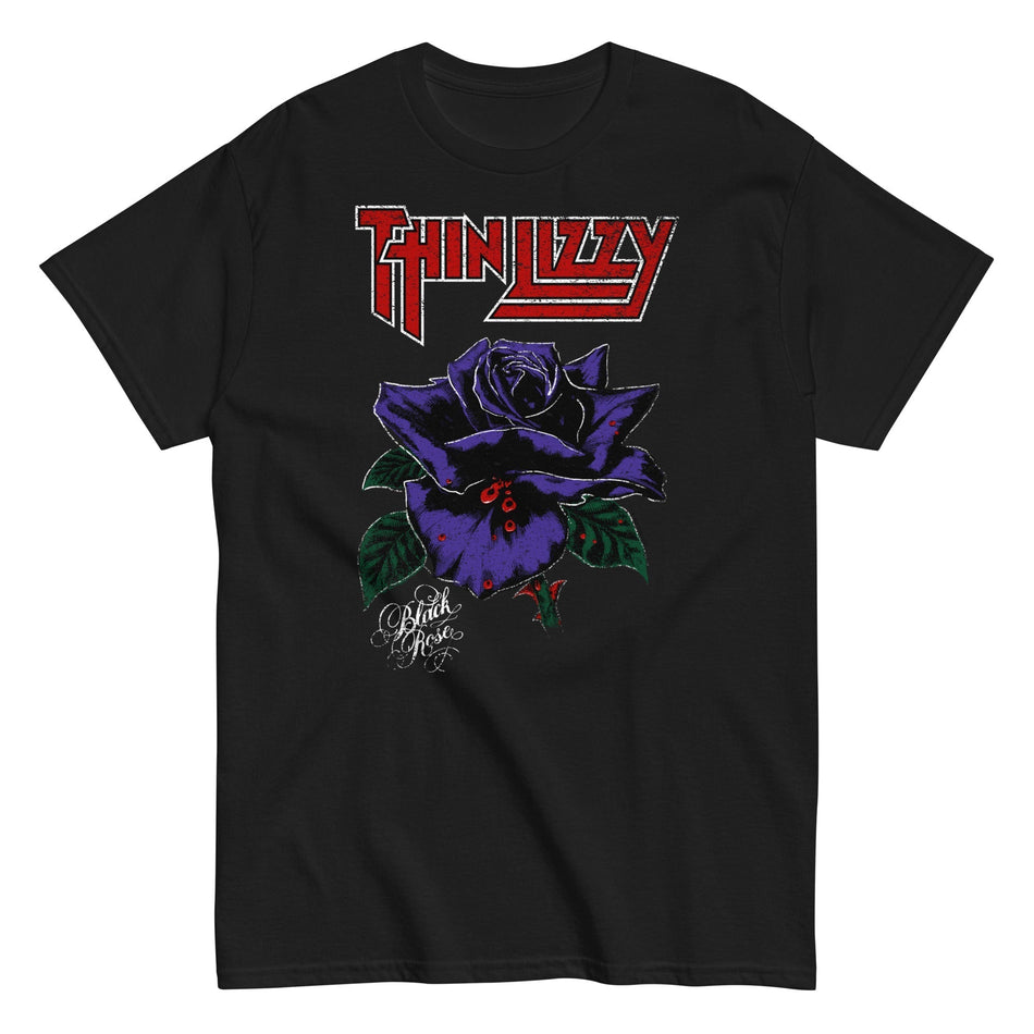 MerchMoment Thin Lizzy - Purple Rose T-Shirt Black