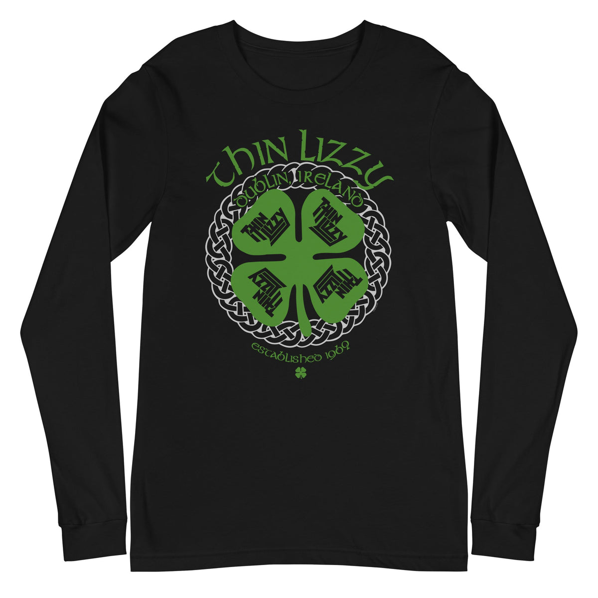 MerchMoment Thin Lizzy - Shamrock Long Sleeve T-Shirt Black