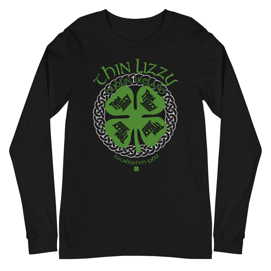 MerchMoment Thin Lizzy - Shamrock Long Sleeve T-Shirt Black