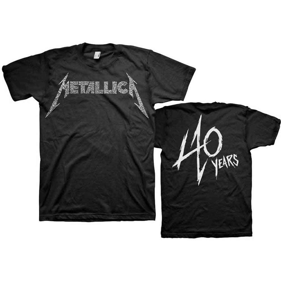 Metallica 40th Anniversary Songs Logo Black