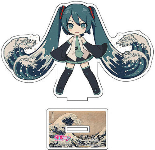 Miku X Ixima Acrylic Great Wave Chibi Stand Hatsune Miku x Katsushika Hokusai iXima - Die-Cut Acrylic Stand - The Great Wave off Kanagawa (Chibi)