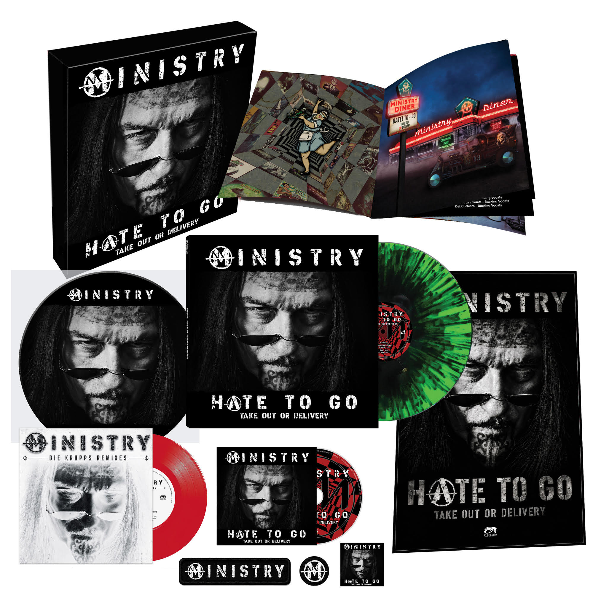 MINISTRY Hate To Go - Take Out Or Delivery (Deluxe Box Edition) [Black/Green Splatter] [4LP]