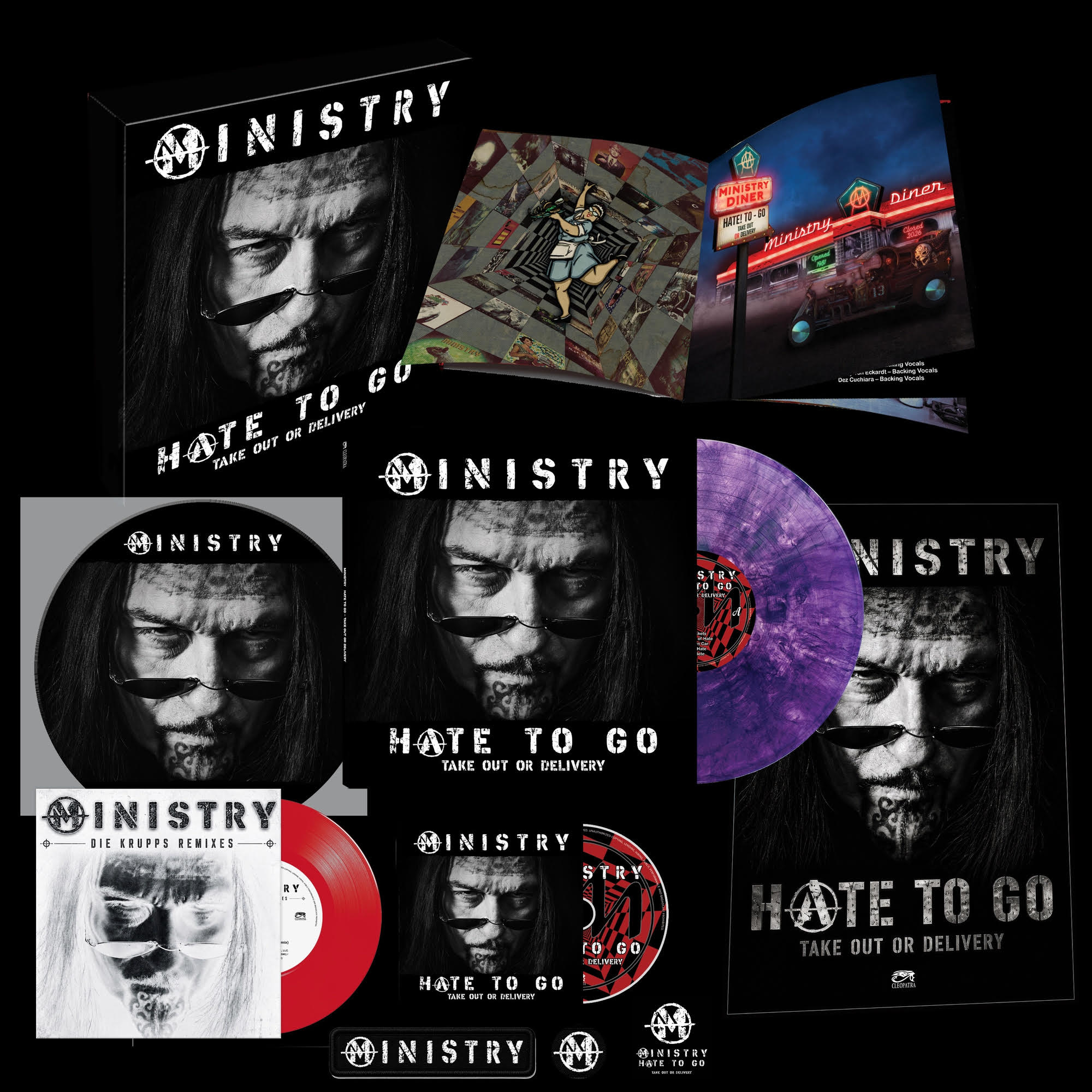 MINISTRY Hate To Go - Take Out Or Delivery (Deluxe Box Edition) [Deluxe Box Edition With Purple/Black Marble] [4LP]