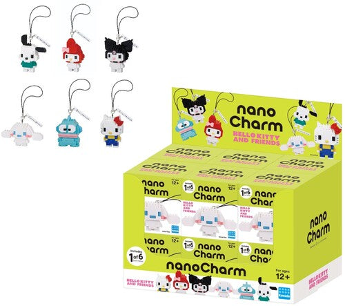 Nanocharm Hello Kitty and Friends (Box/12) Blindbo Nanoblock - Sanrio - nanoCharm - Hello Kitty and Friends (Box/12) Blindbox Display - 12-Disc Collectible Set