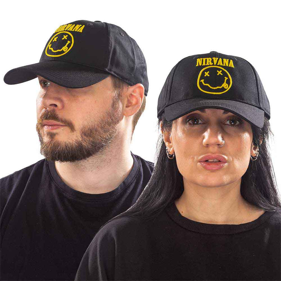 Nirvana Logo & Happy Face Black