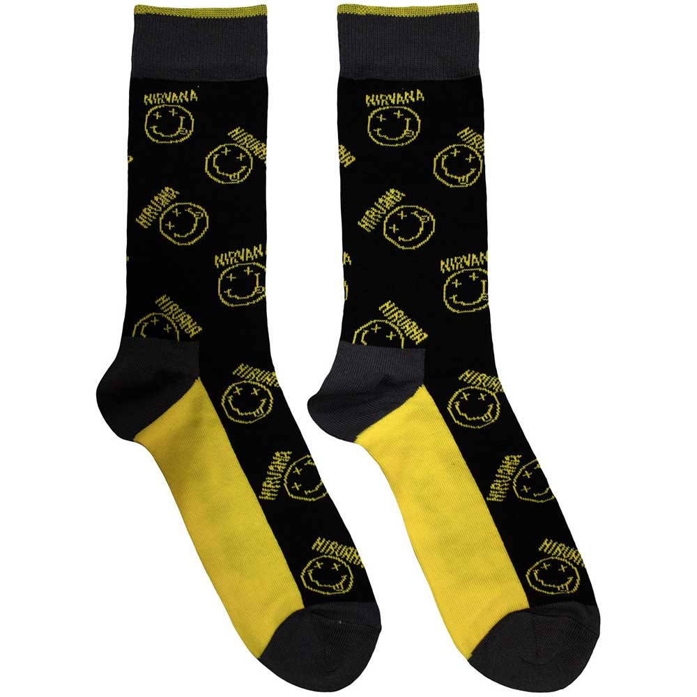 Nirvana Smiley & Logo Stripes Grey