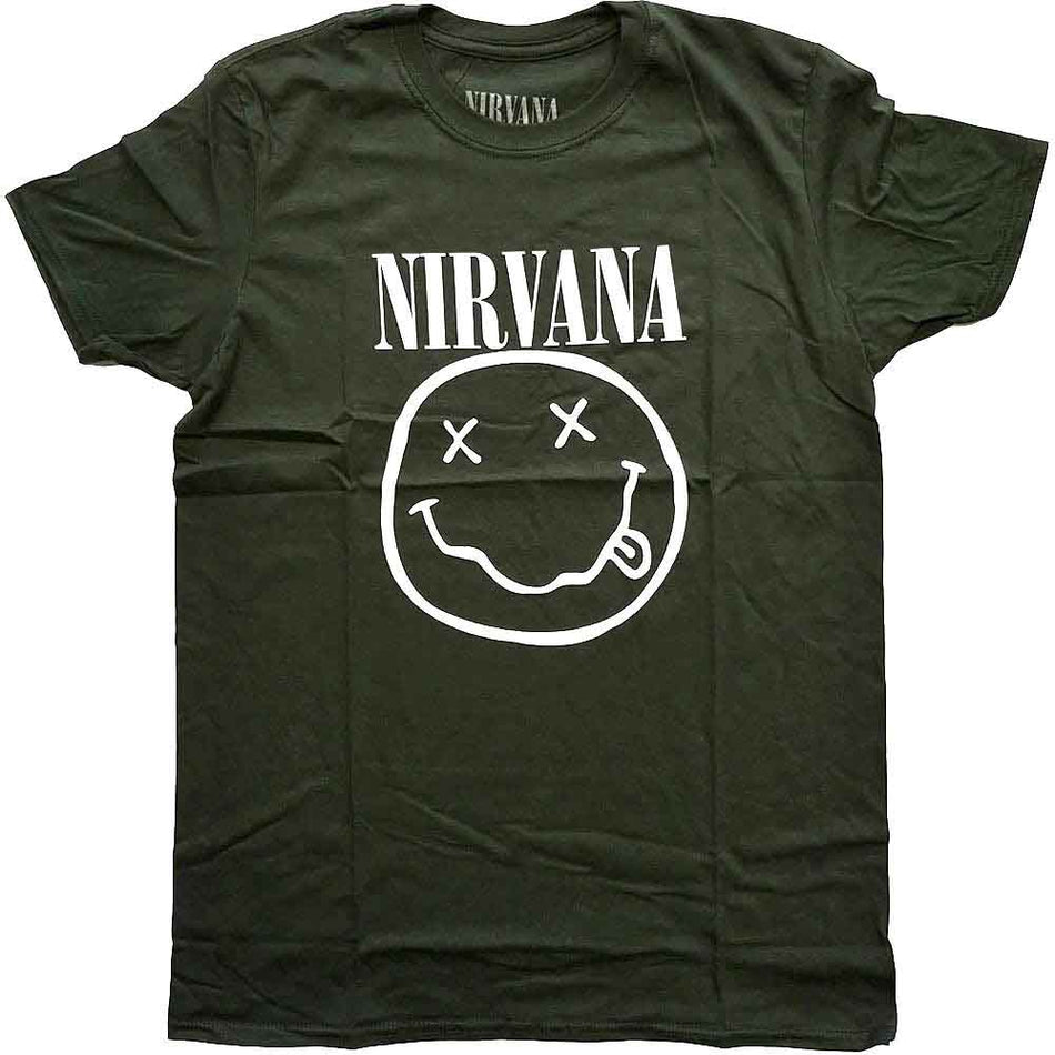 Nirvana White Happy Face Green