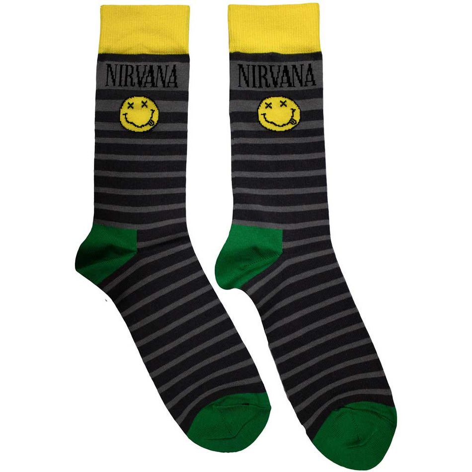Nirvana Yellow Smiley Pattern Black