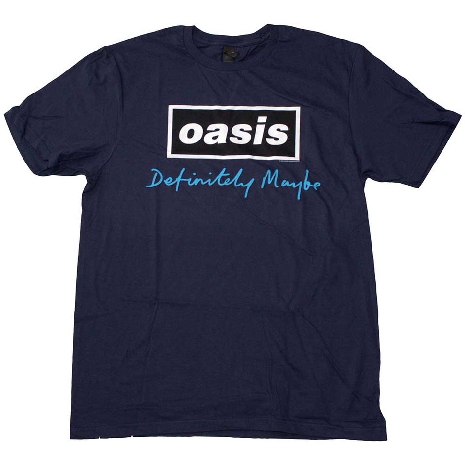 Oasis Definitely Maybe Text Logo Blue