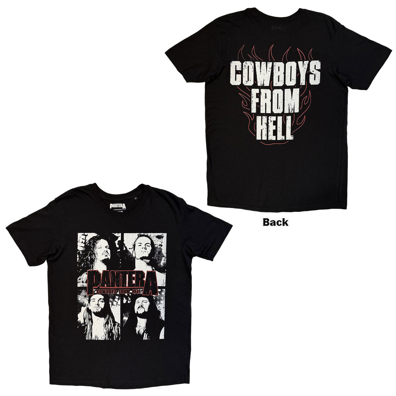 Pantera Cowboys From Hell Flames Unisex T-Shirt (Black)