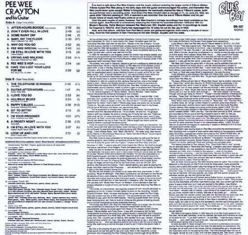 Pee Wee Crayton After Hours Boogie - Record Album - Vinyl LP