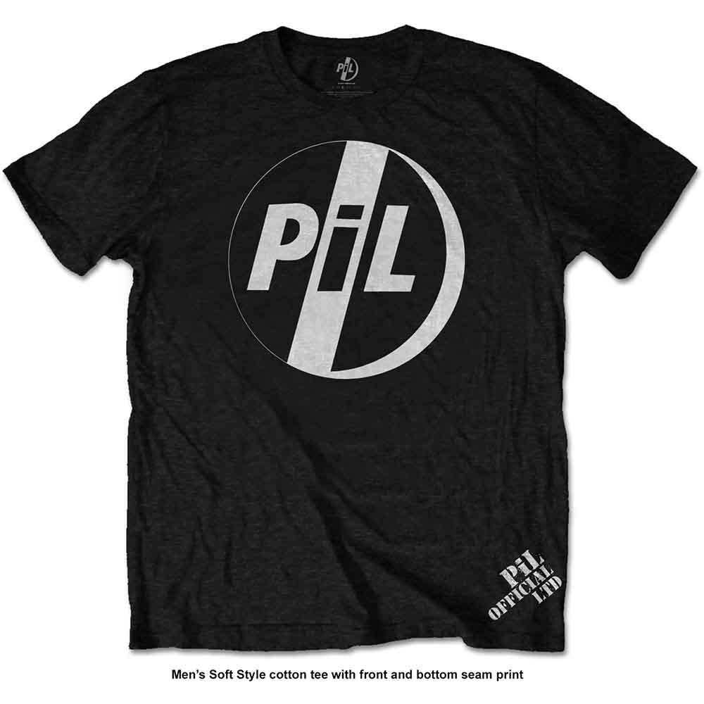 PIL (Public Image Ltd) White Logo Black