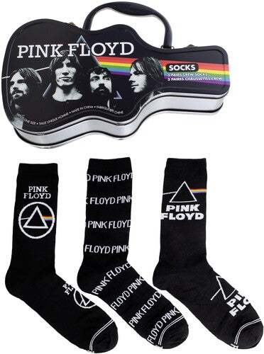 Pink Floyd Perri's - Pink Floyd - Crew Socks (3 Pack Collector Guitar Shape Tin) (Large Item, Socks, 3 Pack)