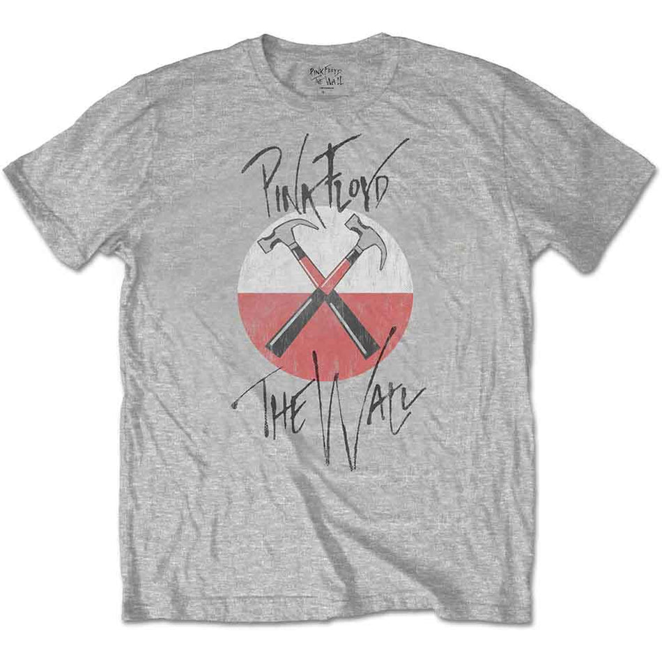 Pink Floyd The Wall Faded Hammers Logo Grey