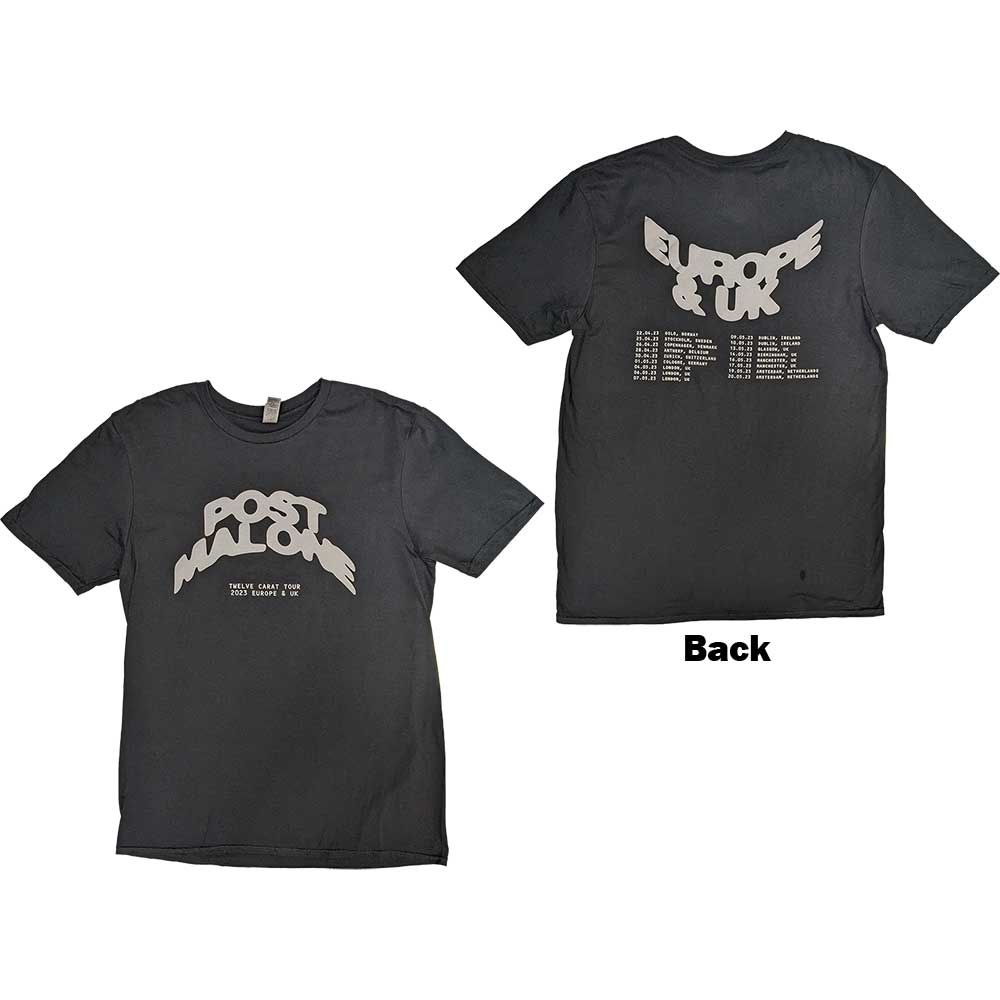 Post Malone Curved Logo 2023 Tour Dates Black
