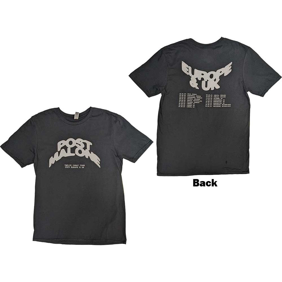 Post Malone Curved Logo 2023 Tour Dates Black