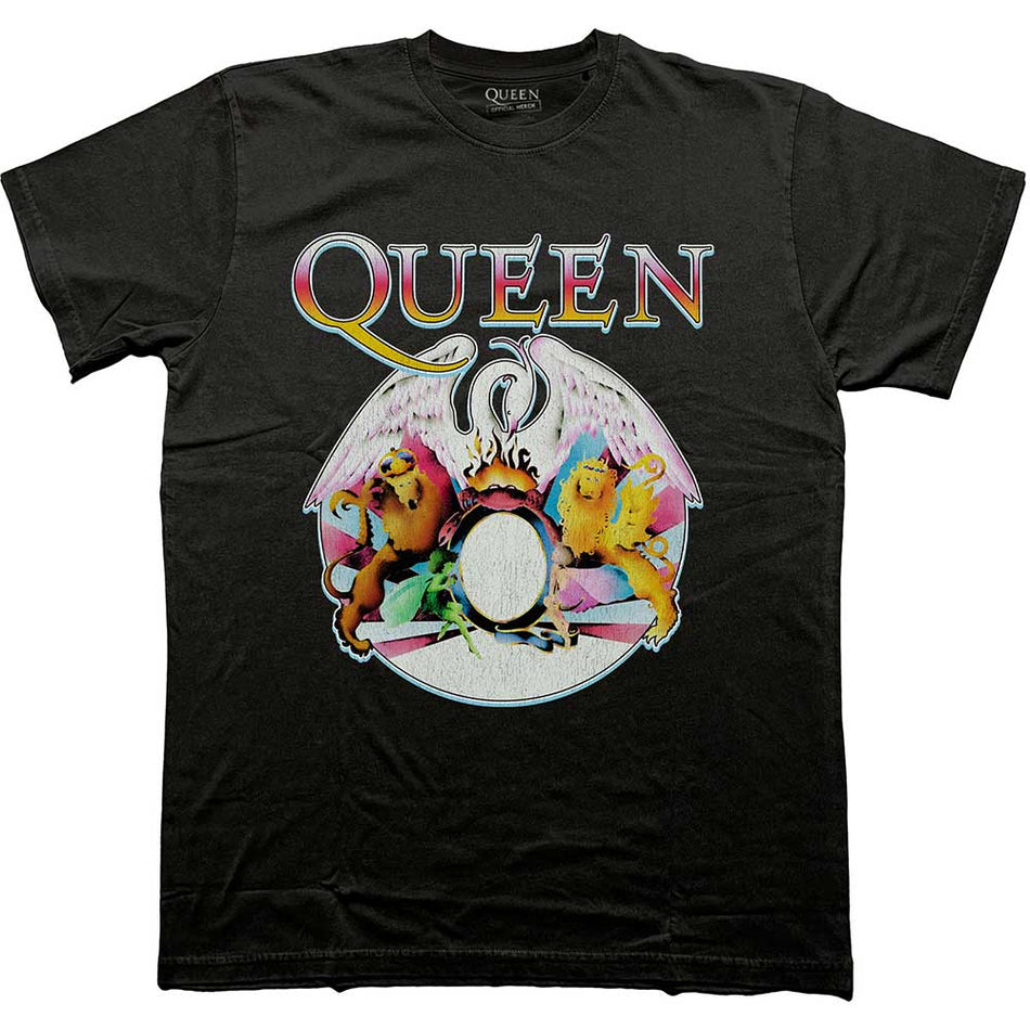 Queen Multi Colour Crest Black
