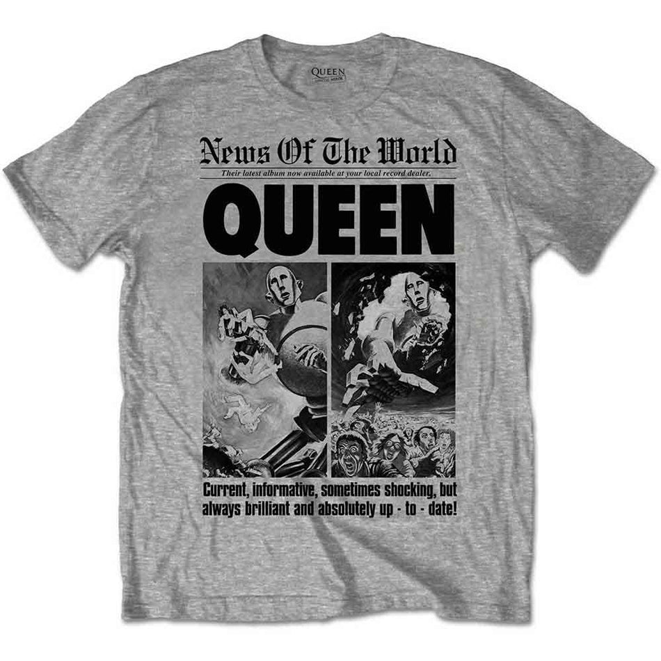 Queen News of the World 40th Front Page Grey