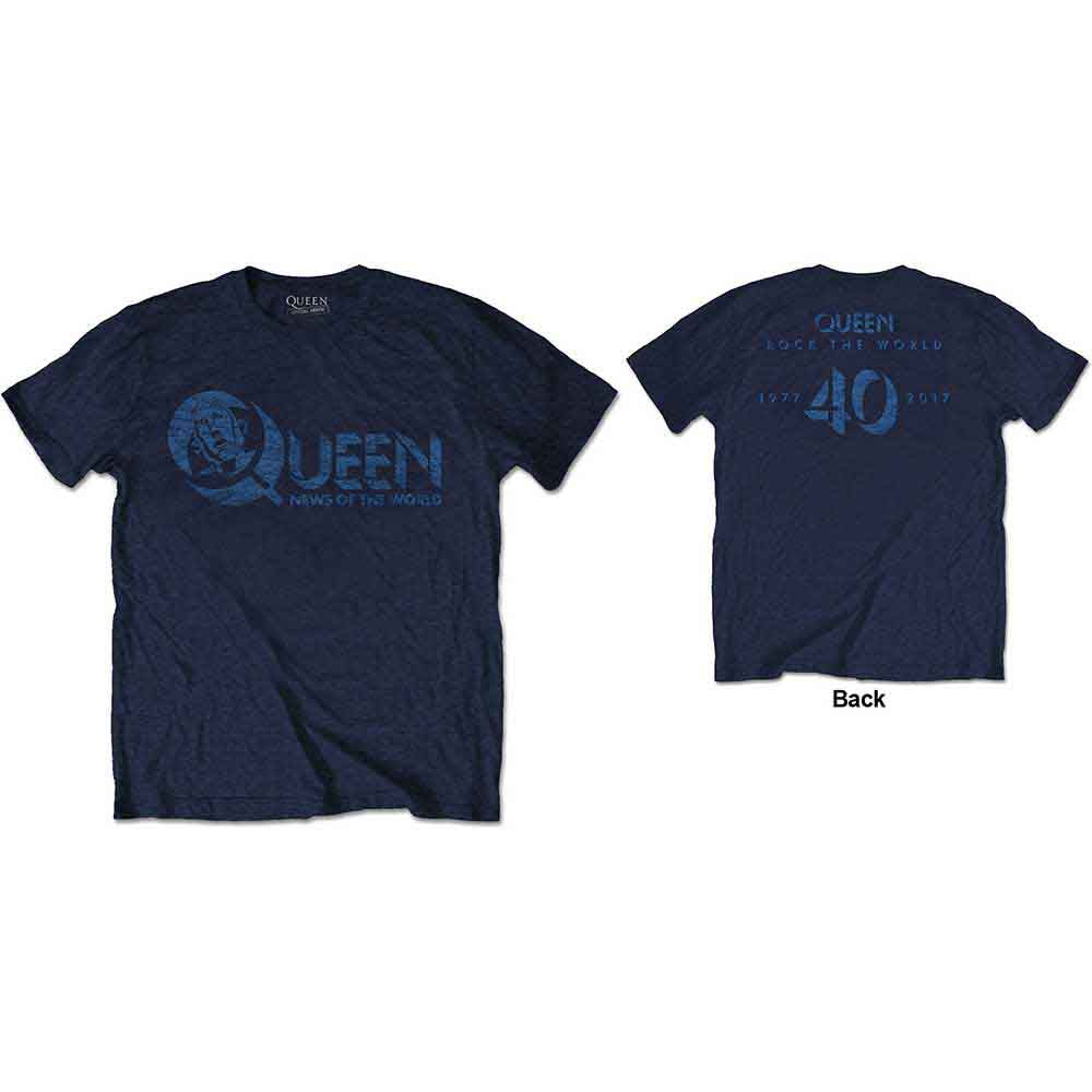 Queen News of the World 40th Vintage Logo Blue