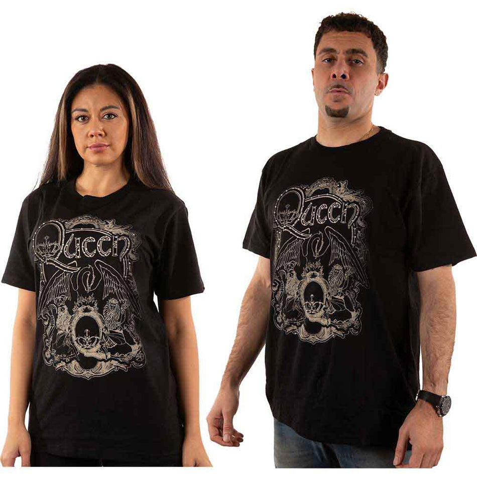 Queen Ornate Crest Black