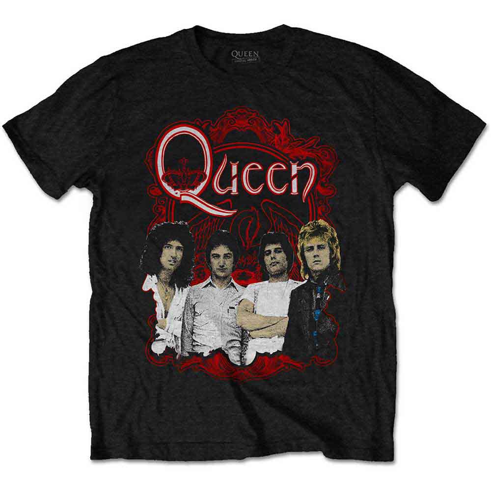 Queen Ornate Crest Photo Black