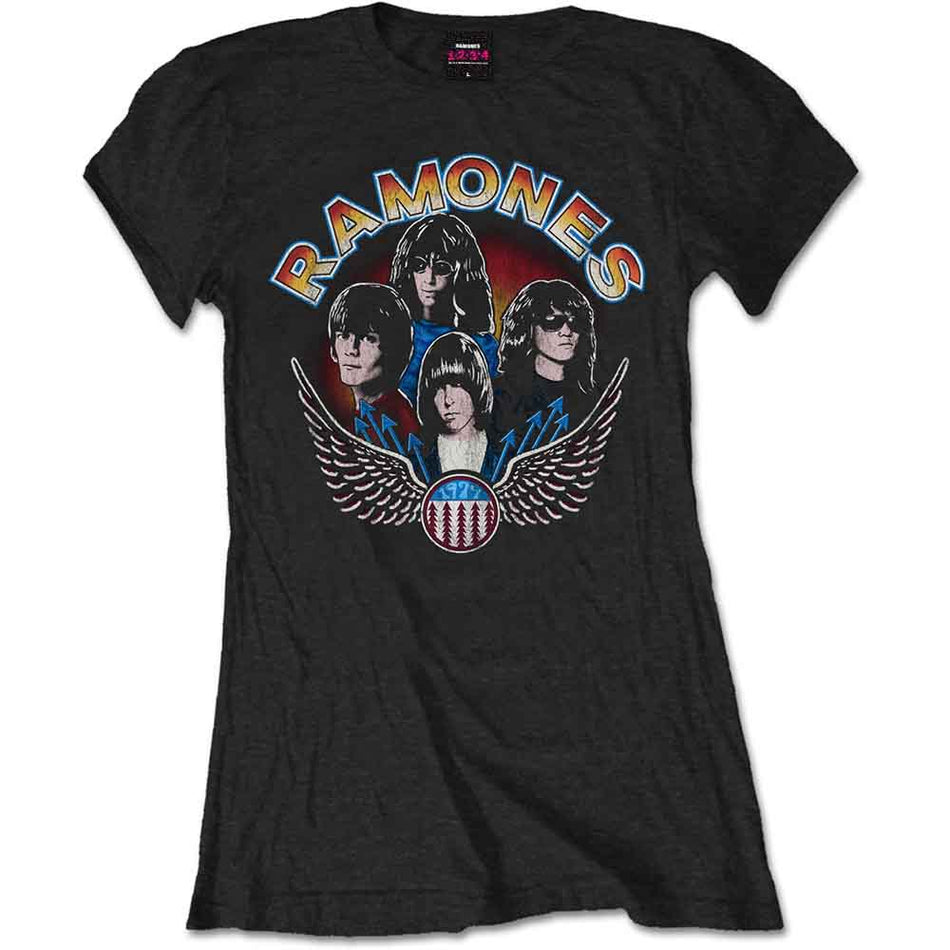 Ramones Vintage Wings Photo Black