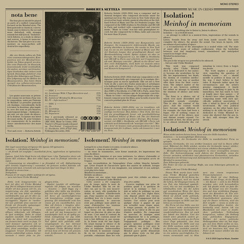 Roberta Settels Settels: Music in Crisis - Double Record Album - Vinyl LP