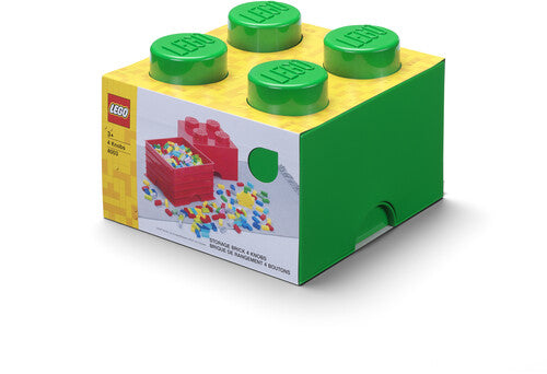 Room Copenhagen LEGO Stackable Storage Brick With 4 Knobs, Dark Green - Storage Accessory