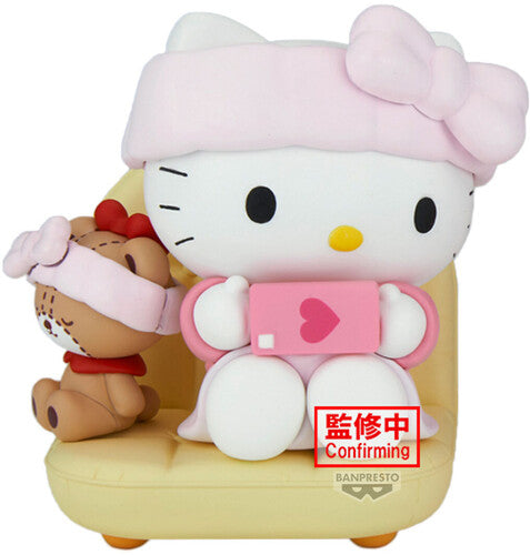Sanrio Characters Nakayoshi Mem Hello Kitty Statue Banpresto Sanrio Characters Nakayoshi Memories Relaxing Time at Home Hello Kitty Statue - Collectible Figure